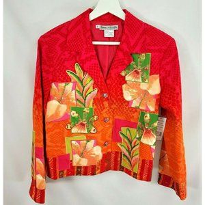 NWT Nancy Bolen City Girl Size S Blazer Jacket Art-to-Wear Colorful Embellished